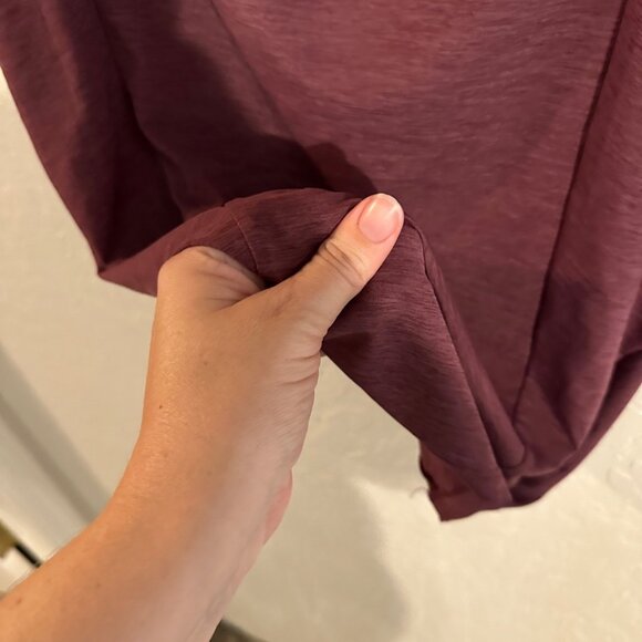 Lucy Purple Heathered Batwing Short Sleeved Cowl Neck Boxy Athletic T Shirt - Picture 11 of 12